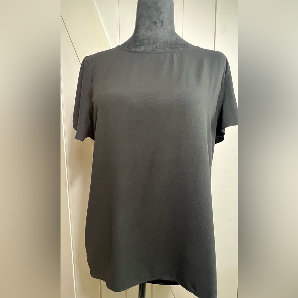 Ann Taylor Black Fitted Short Sleeve Tee